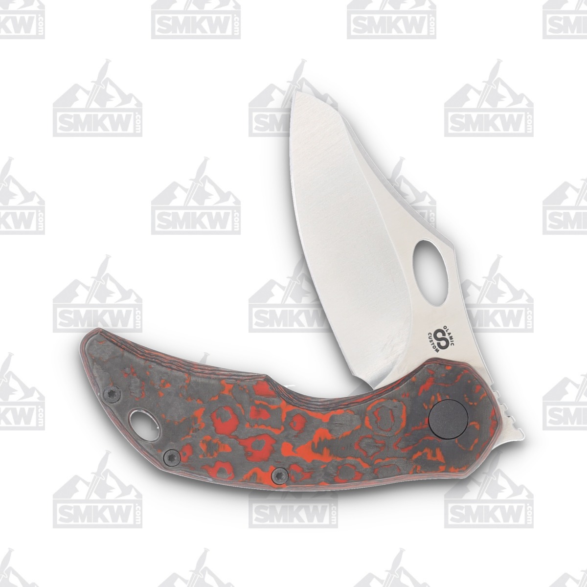 Olamic Busker Semper Folding Knife 023-S Satin Magnacut, Mars Valley FatCarbon BCF023S View 3
