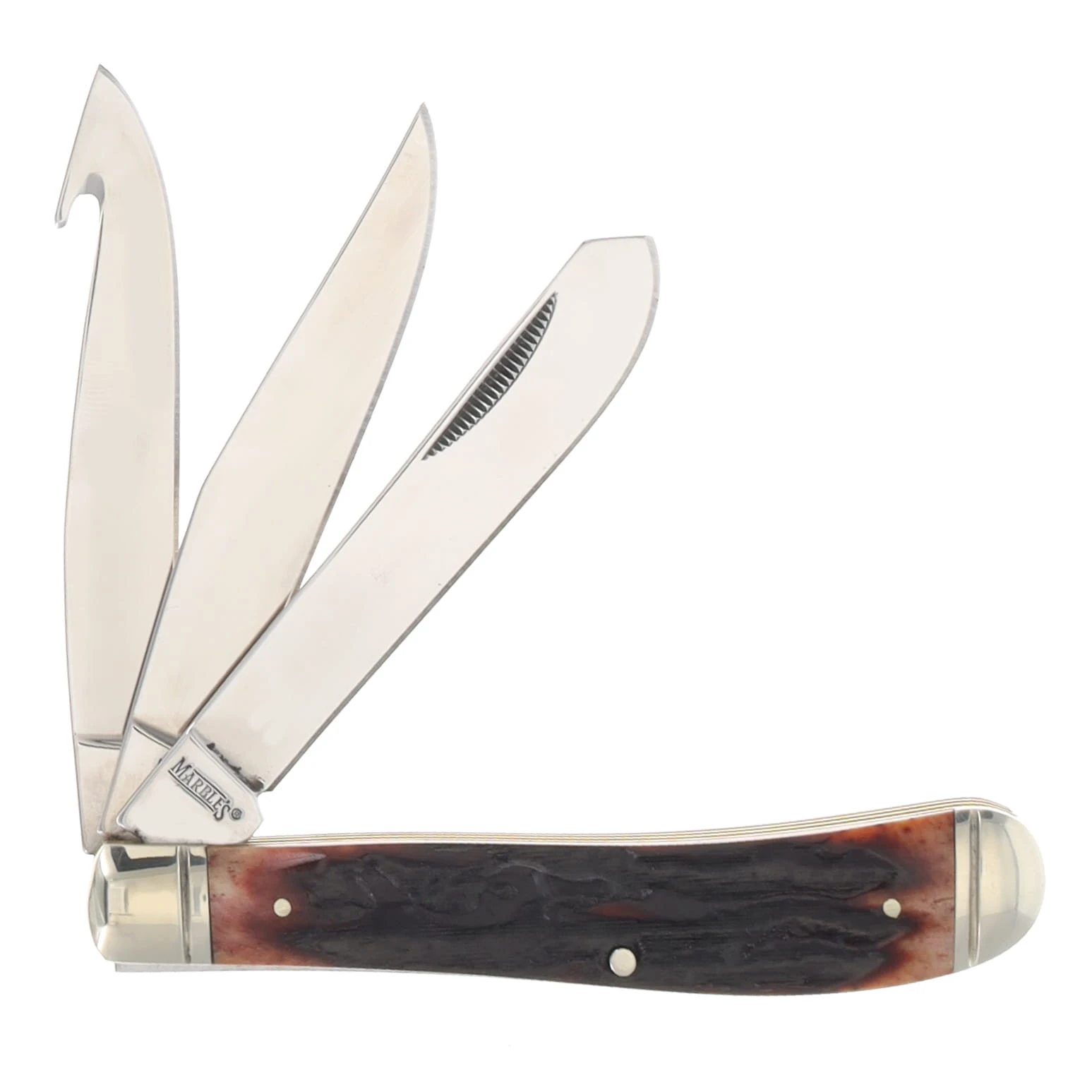 Marbles Three Blade Medium Trapper Folding Knife MR301 View 2