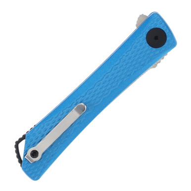 CRKT Kalbi Linerlock Folding Knife Blue 3.28in Satin Drop Point Blade View 4