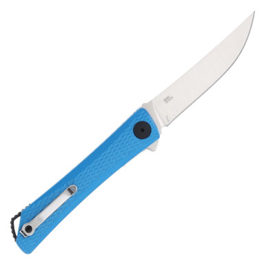 CRKT Kalbi Linerlock Folding Knife Blue 3.28in Satin Drop Point Blade View 2