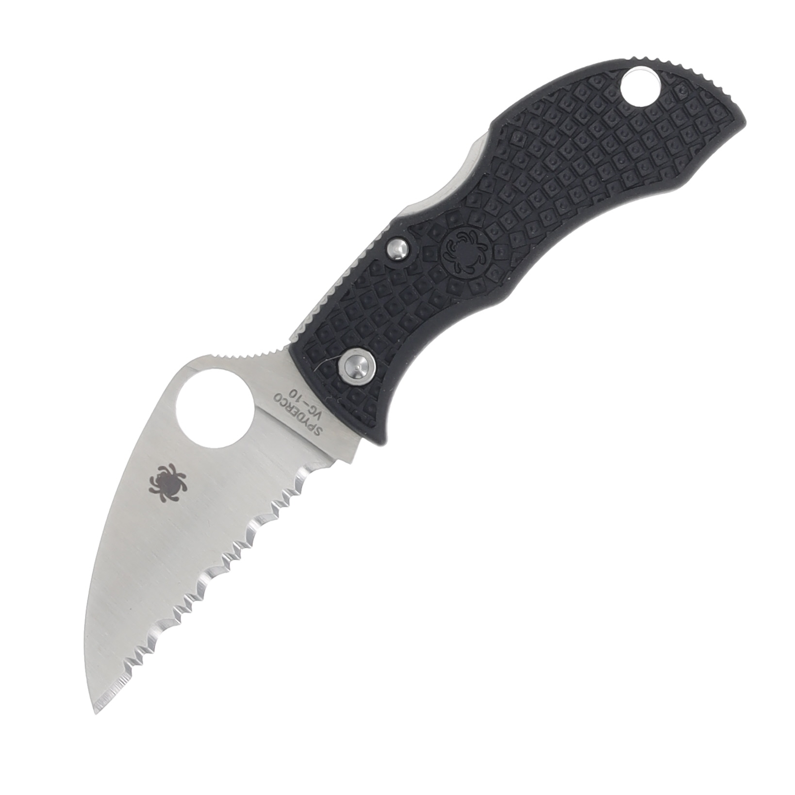 Spyderco Manbug Folding Knife 1.91 Inch Serrated Satin Wharncliffe SPCMBKWS View 1