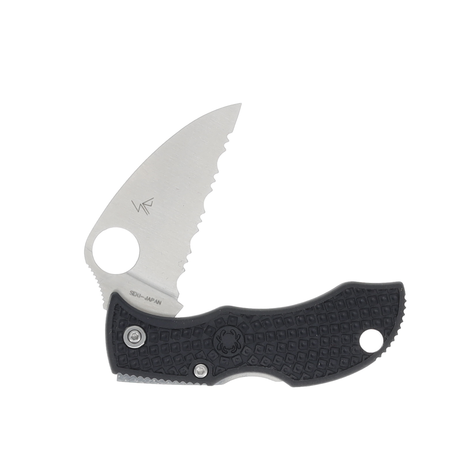 Spyderco Manbug Folding Knife 1.91 Inch Serrated Satin Wharncliffe SPCMBKWS View 4