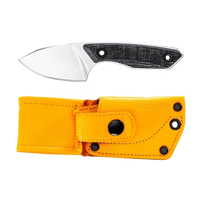 Gerber Stowe 2.5in Stonewash Clip Point Fixed Blade Knife G4118 View 3