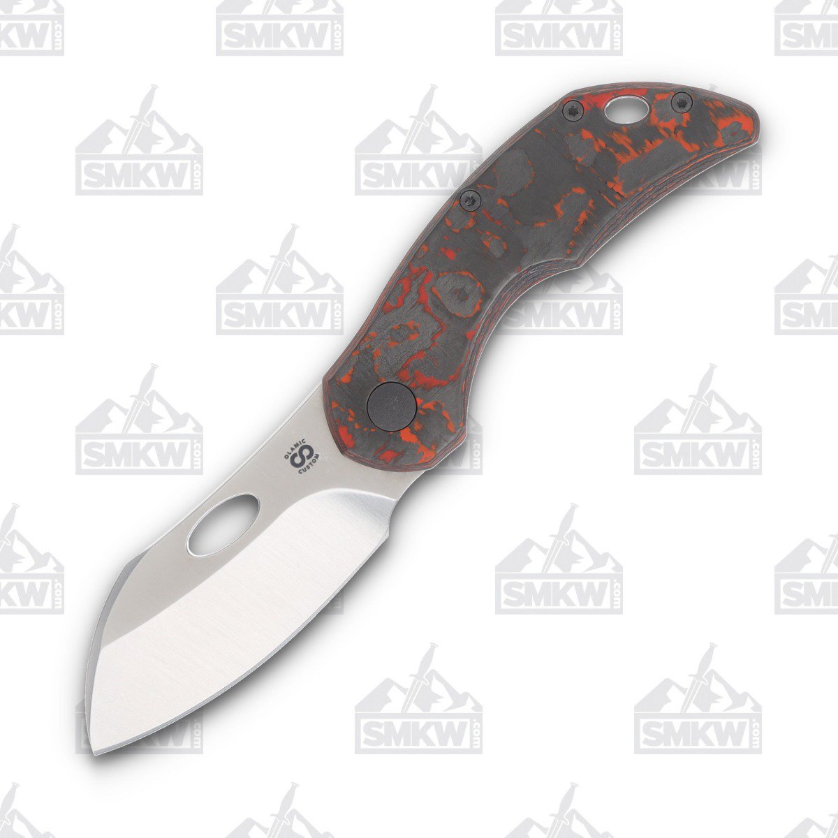 Olamic Busker Largo Folding Knife 017-L Satin Magnacut/Mars Valley FatCarbon BCF017L View 1