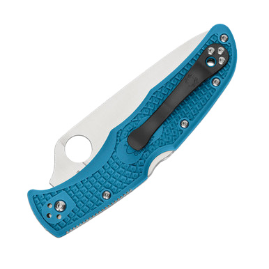 Spyderco Endura 4 Lightweight Blue 3.8 Inch Plain Satin Clip Point SPC10FPBL View 3