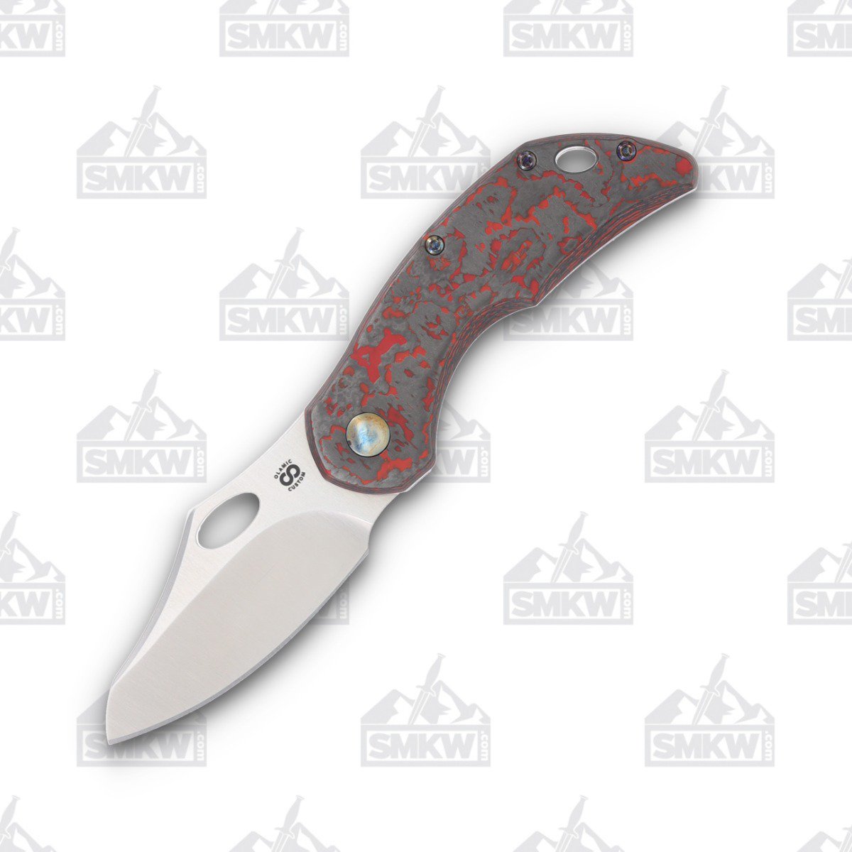 Olamic Busker Semper Folding Knife 025-S Satin Magnacut/Lava Flow FatCarbon BCF025S View 1