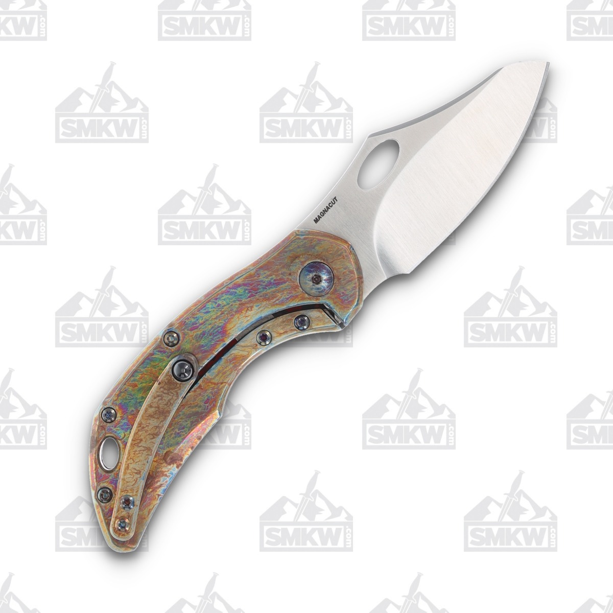 Olamic Busker Semper Folding Knife 025-S Satin Magnacut/Lava Flow FatCarbon BCF025S View 2