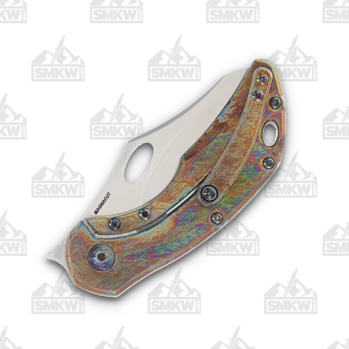 Olamic Busker Semper Folding Knife 025-S Satin Magnacut/Lava Flow FatCarbon BCF025S View 6