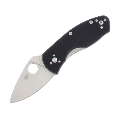 Spyderco Ambitious Folding Knife G10 Black 2.31in Satin Plain Blade SPC148GP View 1