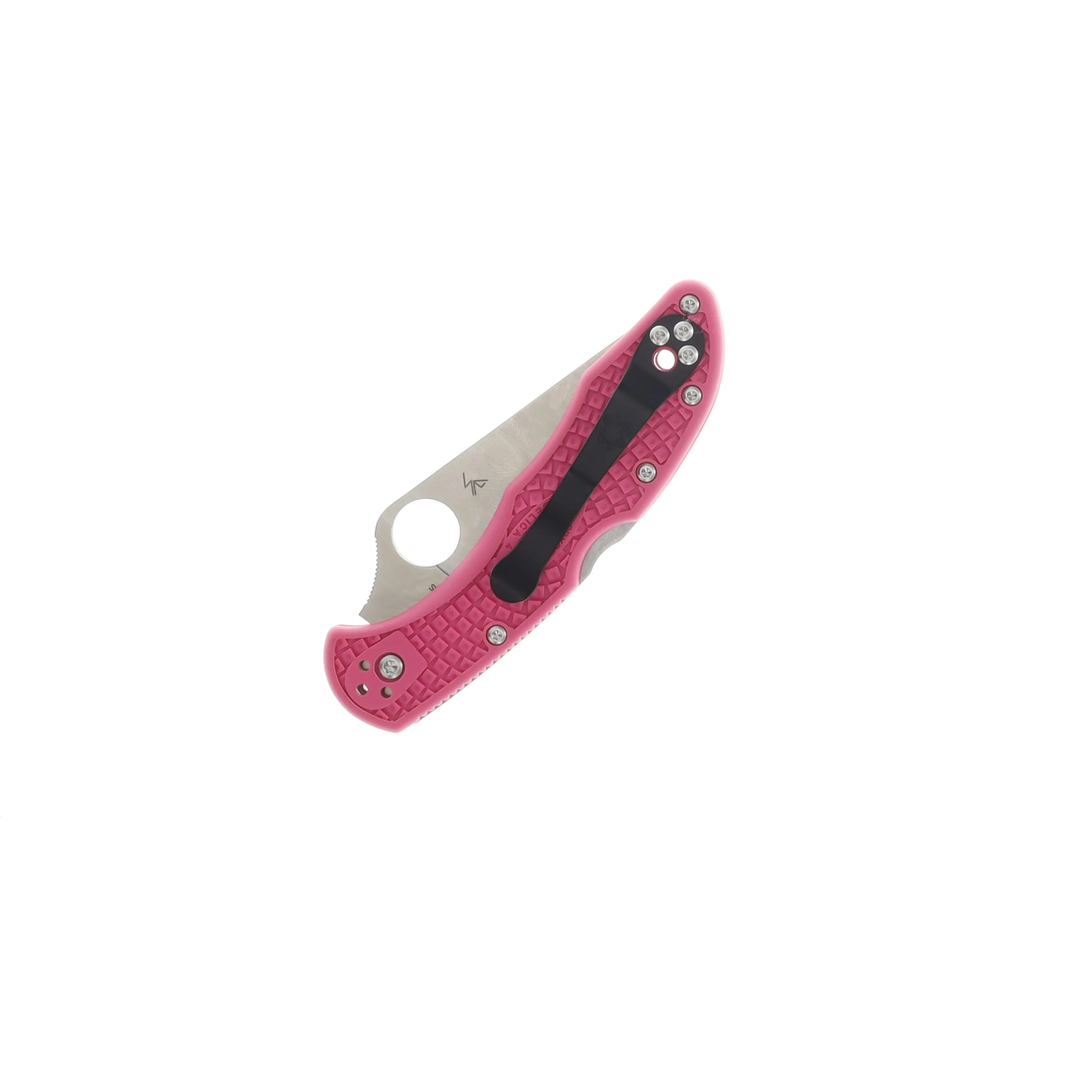 Spyderco Delica 4 Folding Knife Pink FRN 2.9in Satin Plain Blade SPC11FPPNS30 View 2