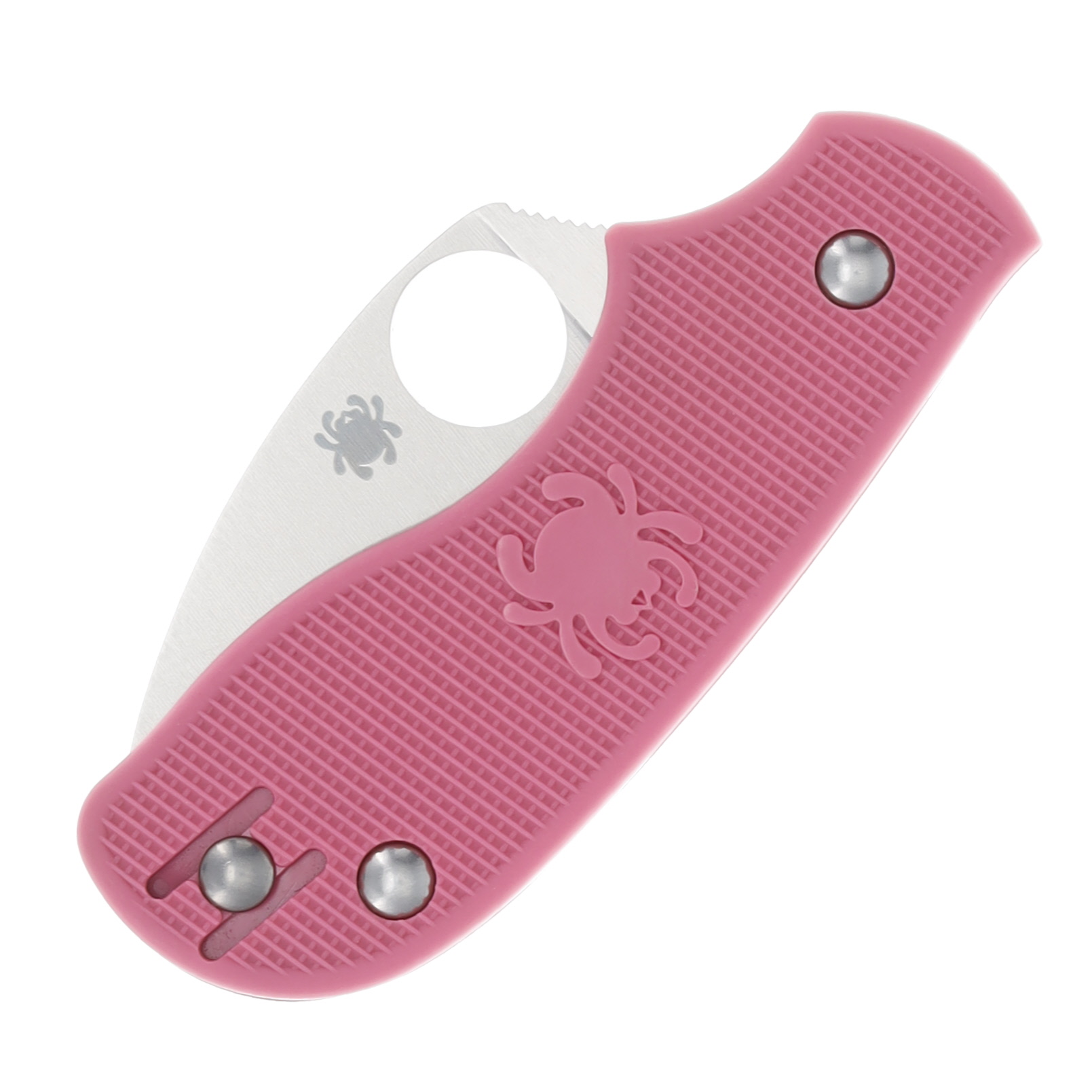 Spyderco Squeak Folding Knife Pink 2 Inch Plain Satin Clip Point SPC154PPN View 5