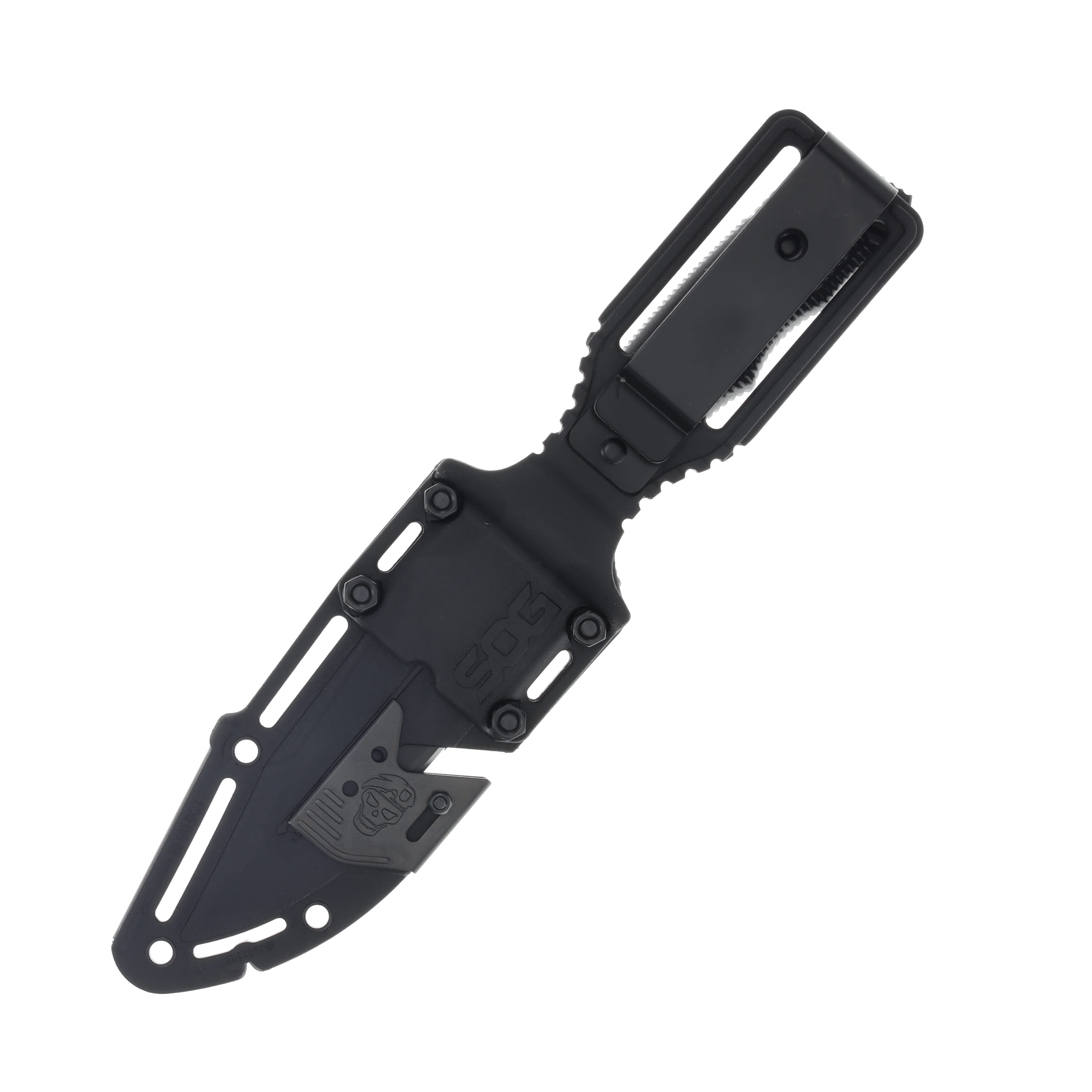 SOG SEAL Strike Fixed Blade Knife 4.9 Inch Part Serr Black Clip Point SOGSS1003 View 4