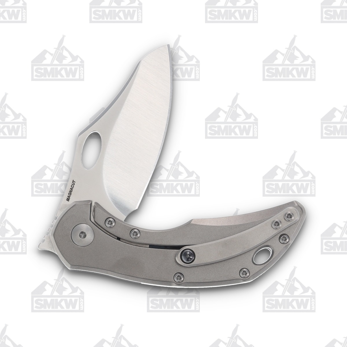 Olamic Busker Semper Framelock Folding Knife 017-S (Satin Magnacut, White Storm FatCarbon/Light Blast) BCF017S View 4
