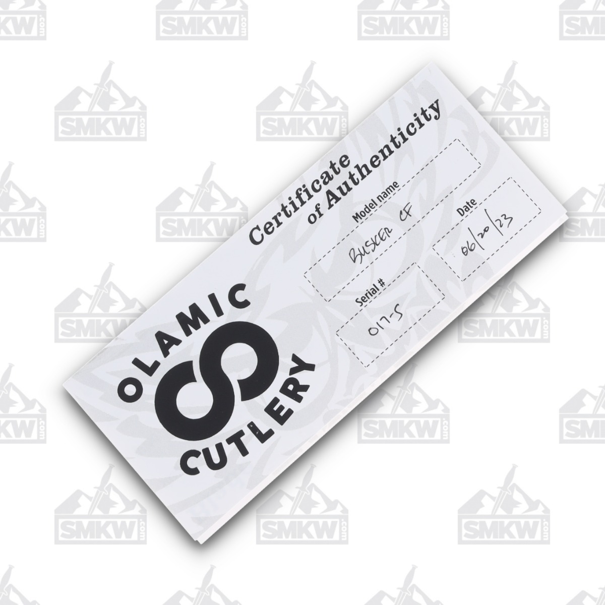 Olamic Busker Semper Framelock Folding Knife 017-S (Satin Magnacut, White Storm FatCarbon/Light Blast) BCF017S View 12