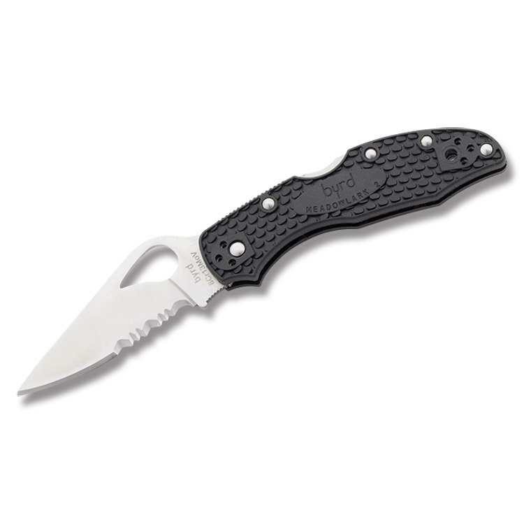 Spyderco Meadowlark 2 2.97 Inch Partially Serrated Satin Clip Point SPBY04PSBK View 1