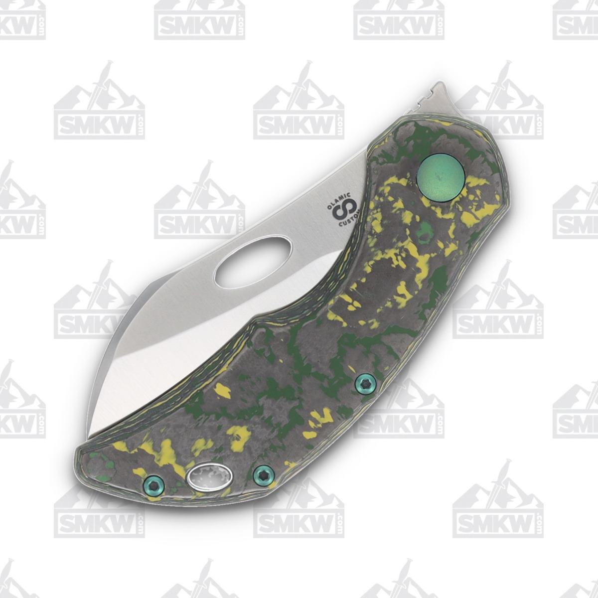Olamic Busker Largo Folding Knife 015-L Satin Magnacut/Toxic Storm FatCarbon BCF015L View 5