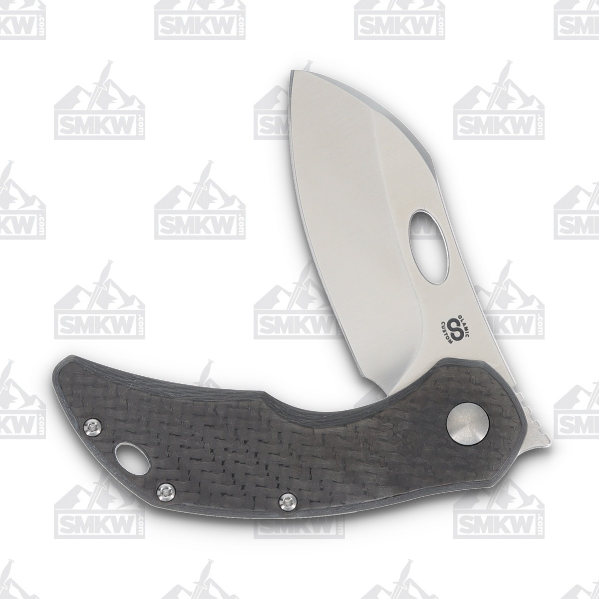 Olamic Busker Largo Folding Knife 010-L Twill FatCarbon/Satin Titanium BCF010L View 3