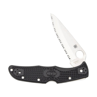 Spyderco Endura 4 Folding Knife 3.8 Inch Serrated Satin Clip Point SPC10SBK View 4