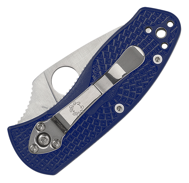 Spyderco Ambitious Lightweight Folding Knife Blue FRN 2.31in Satin Plain Blade SPC148PBL View 2