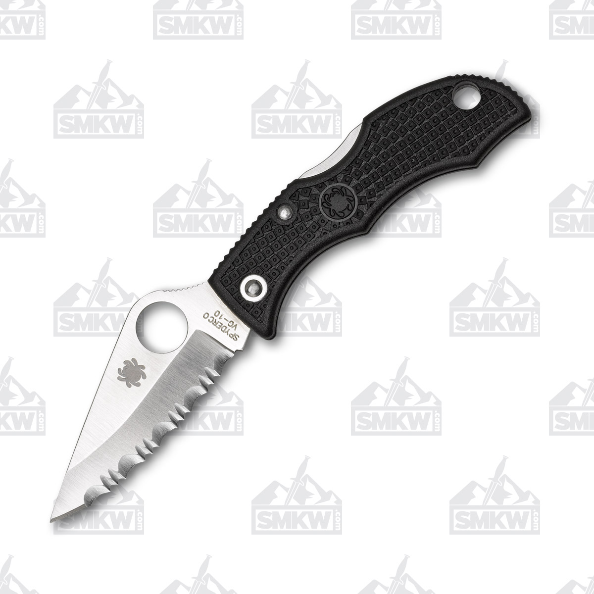 Spyderco Ladybug 3 Folding Knife 1.9 Inch Serrated Satin Clip Point SPLBKS3 View 2