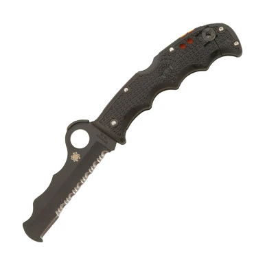 Spyderco Assist Folding Rescue Knife 3.68in Serrated Black Sheepsfoot SPC79PSBBK View 2