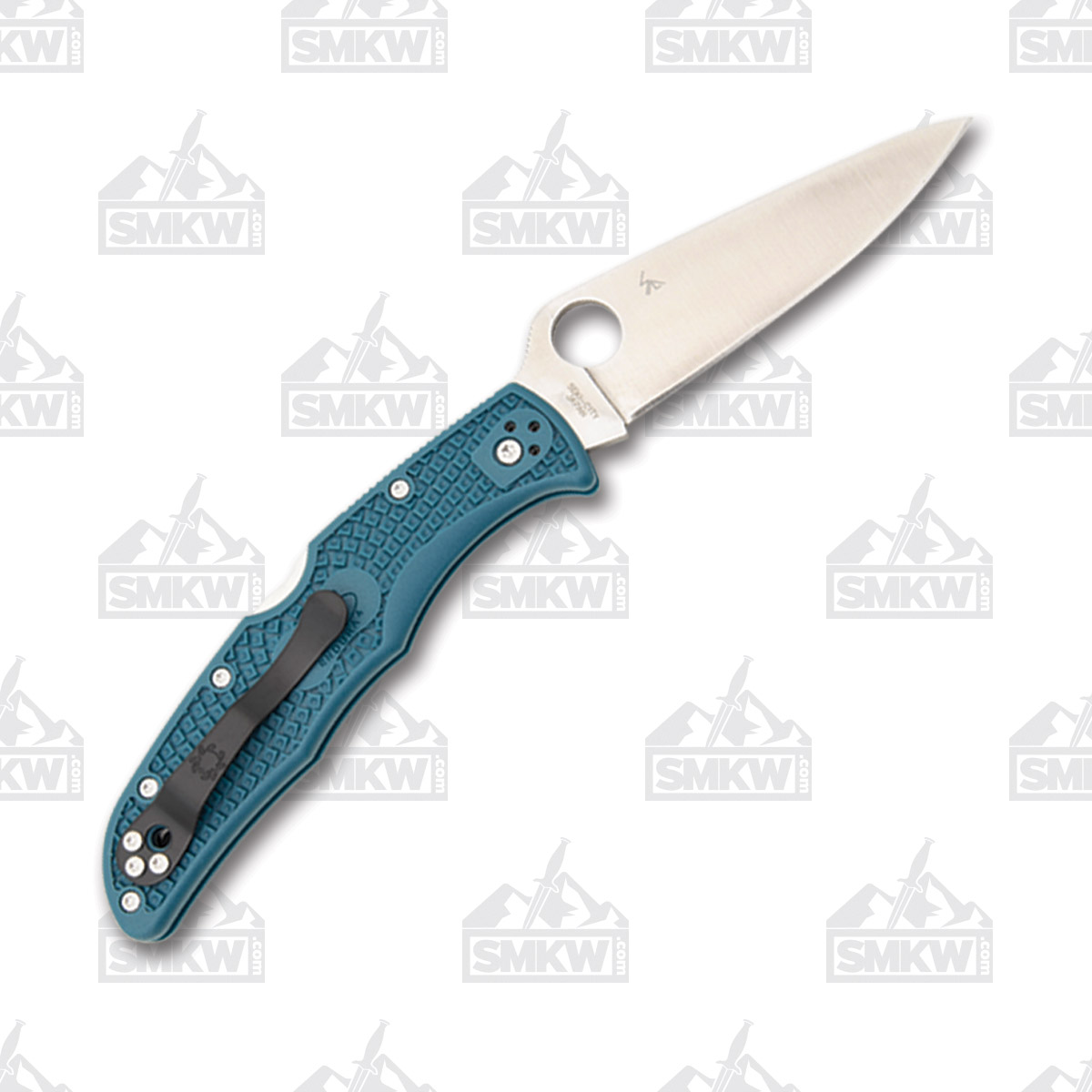 Spyderco Endura 4 Lightweight Folding Knife Blue 3.8in K390 Satin Plain Blade SPC10FPK390 View 3