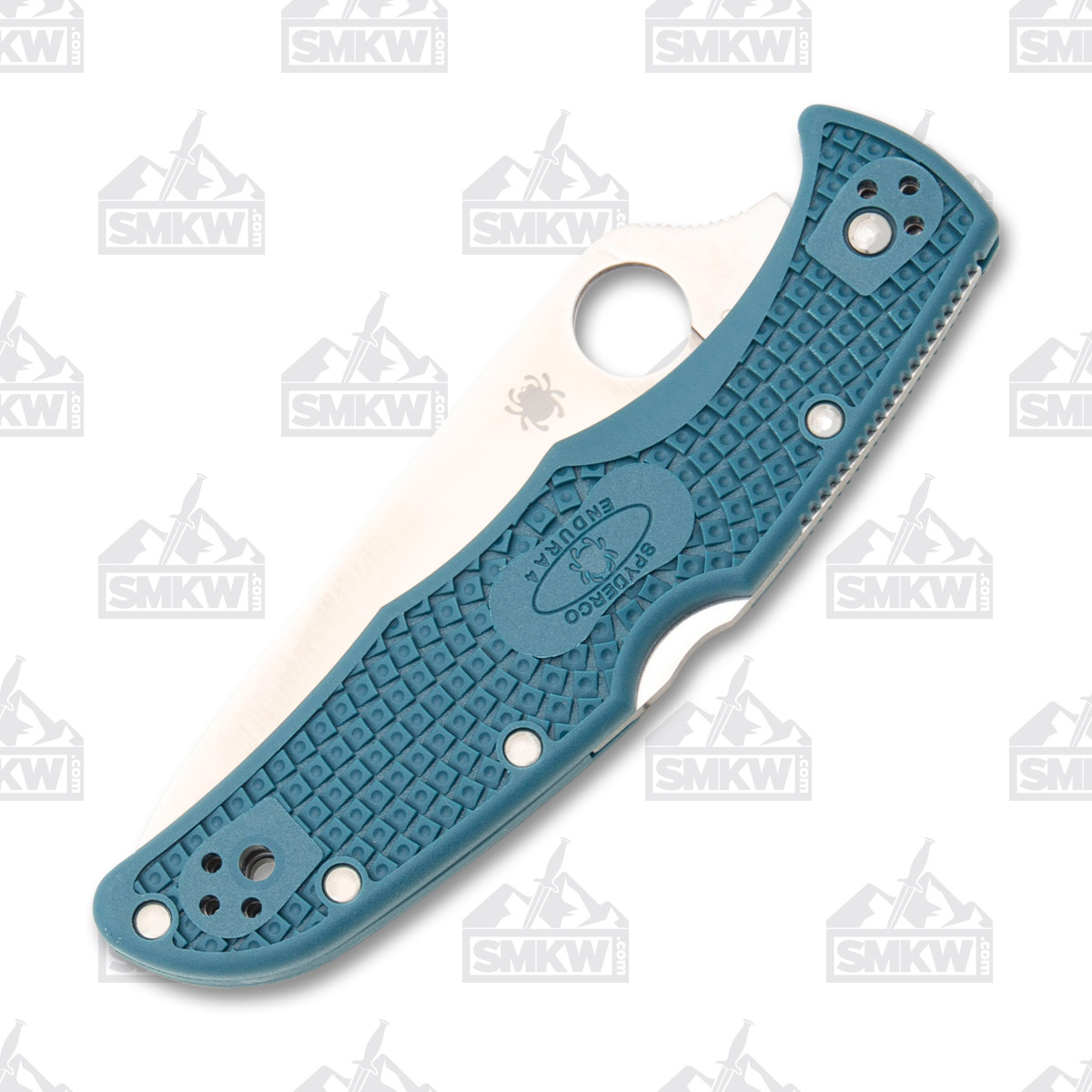 Spyderco Endura 4 Lightweight Folding Knife Blue 3.8in K390 Satin Plain Blade SPC10FPK390 View 6
