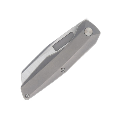 Vero Axon Mini Framelock Folding Knife Belt Satin M390/Stonewash Titanium View 7