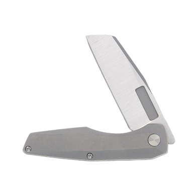 Vero Axon Mini Framelock Folding Knife Belt Satin M390/Stonewash Titanium View 5