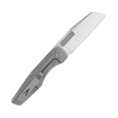 Vero Axon Mini Framelock Folding Knife Belt Satin M390/Stonewash Titanium View 2
