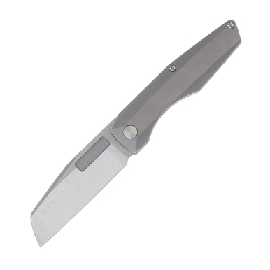 Vero Axon Mini Framelock Folding Knife Belt Satin M390/Stonewash Titanium View 1