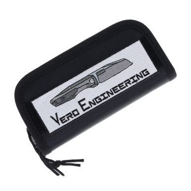 Vero Axon Mini Framelock Folding Knife Belt Satin M390/Stonewash Titanium View 12