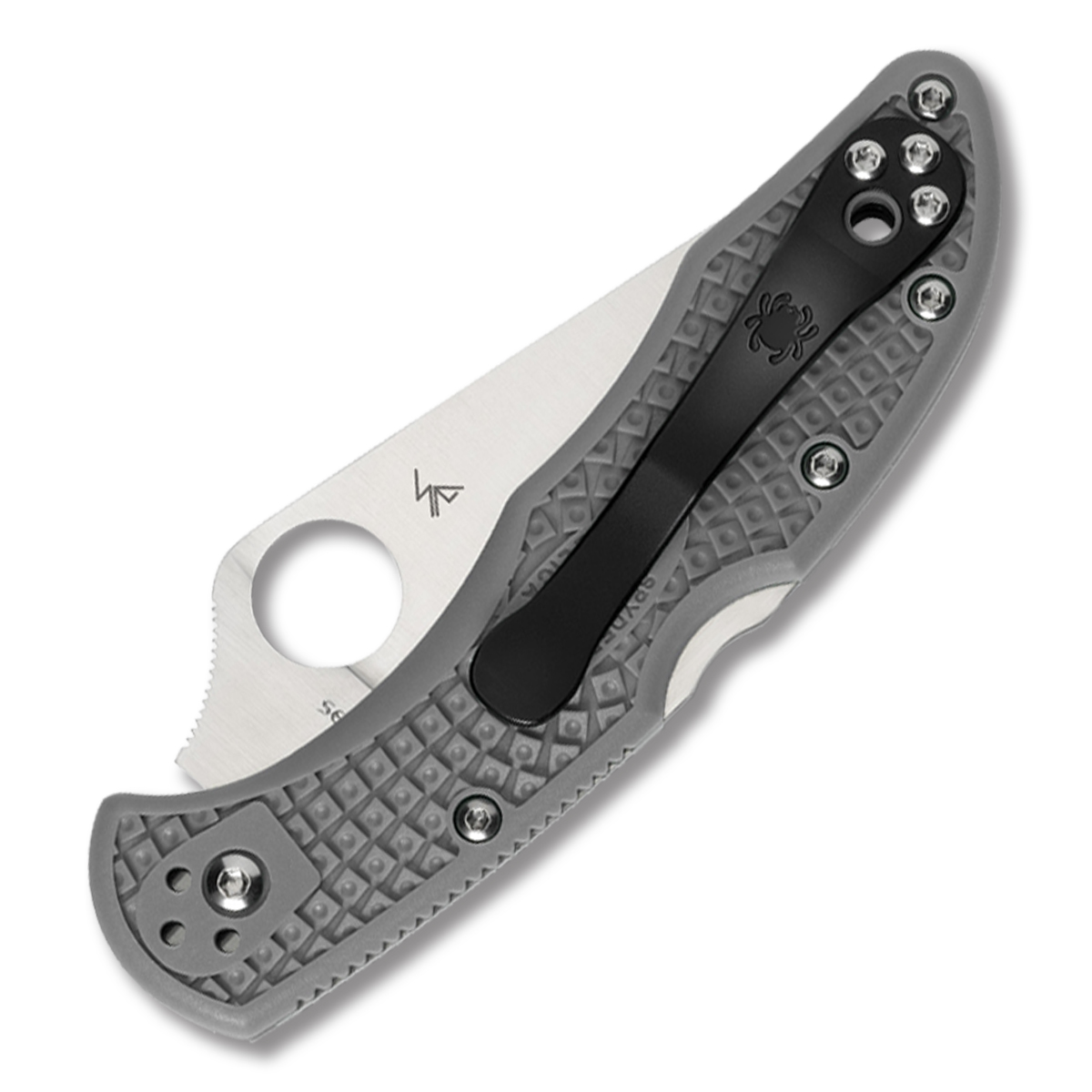 Spyderco Delica 4 Folding Knife Gray FRN 2.9in Satin Plain Blade SPC11FPGY View 3