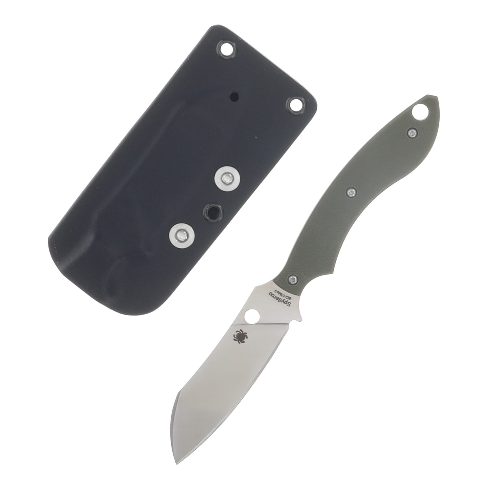 Spyderco Stok Fixed Blade Knife OD Green 2.95in Plain Satin Drop Point SPFB50GPOD View 1