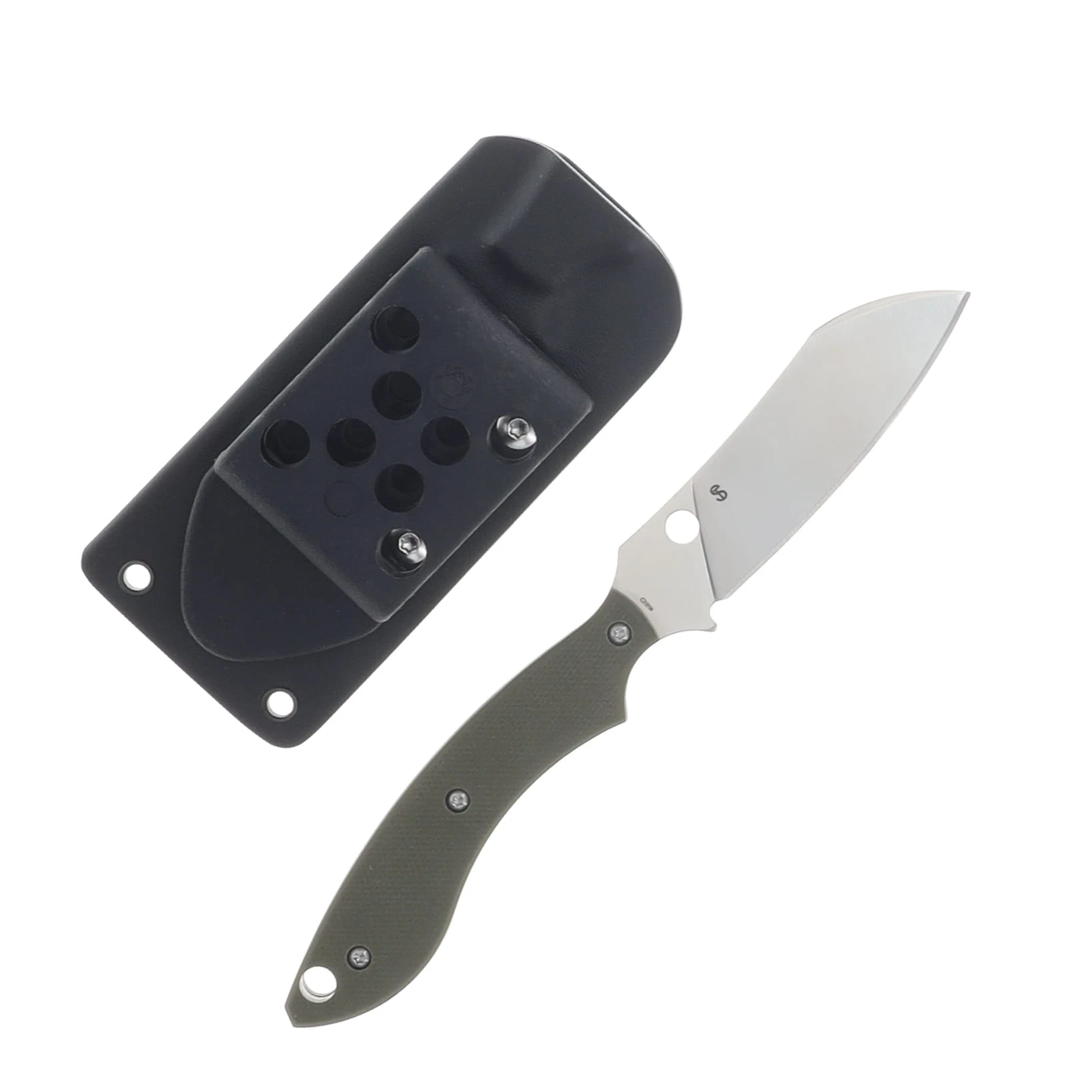 Spyderco Stok Fixed Blade Knife OD Green 2.95in Plain Satin Drop Point SPFB50GPOD View 2