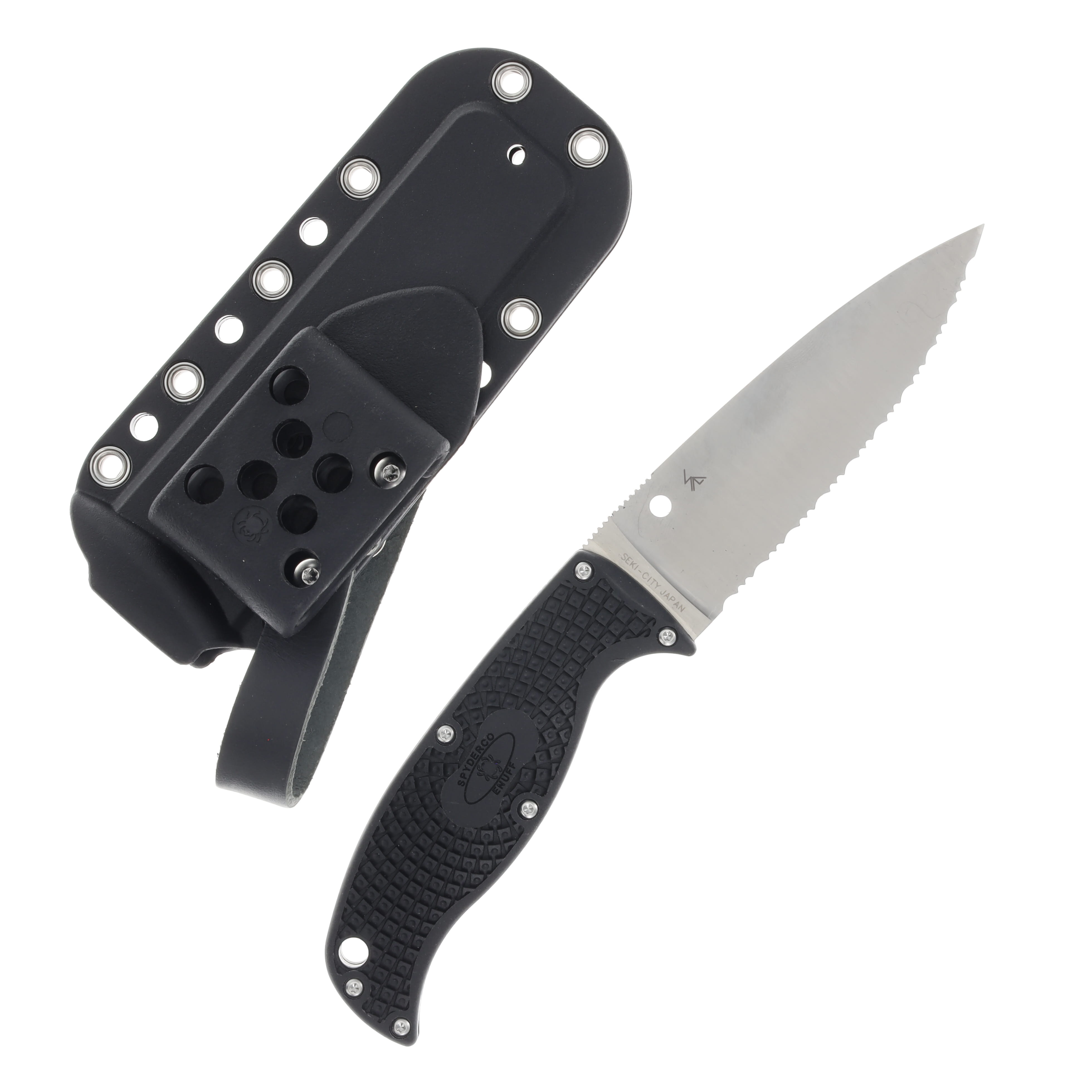 Spyderco Enuff 2 Fixed Blade Knife 3.95 Inch SpyderEdge Satin Leaf SPFB31SBK2 View 2
