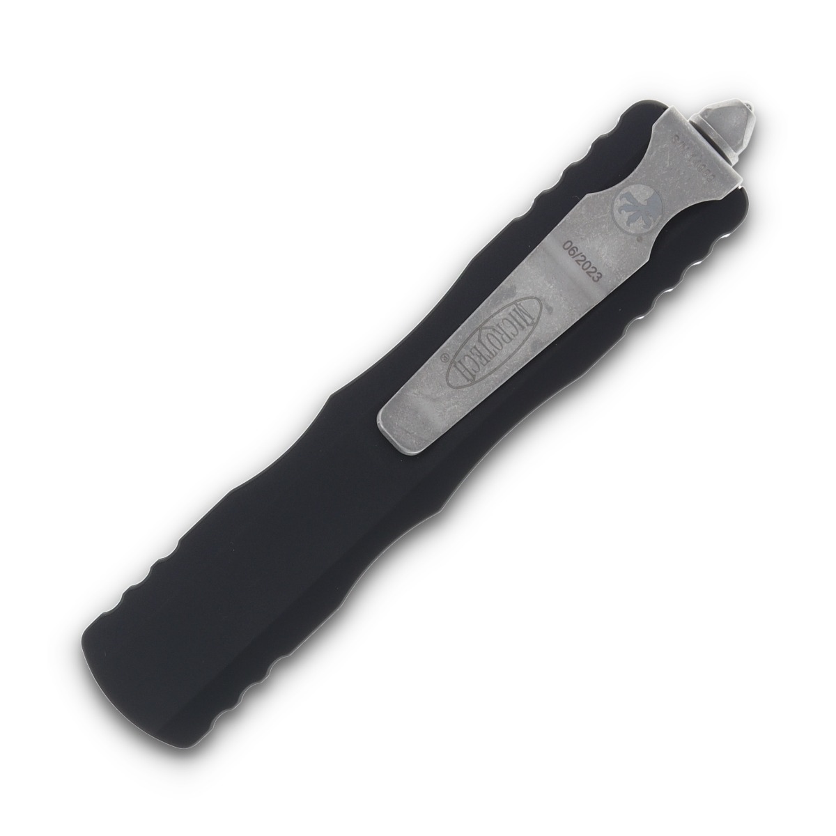Microtech Dirac OTF Automatic Knife Partially Serrated Apocalyptic D/E Black AUMT22511AP View 4