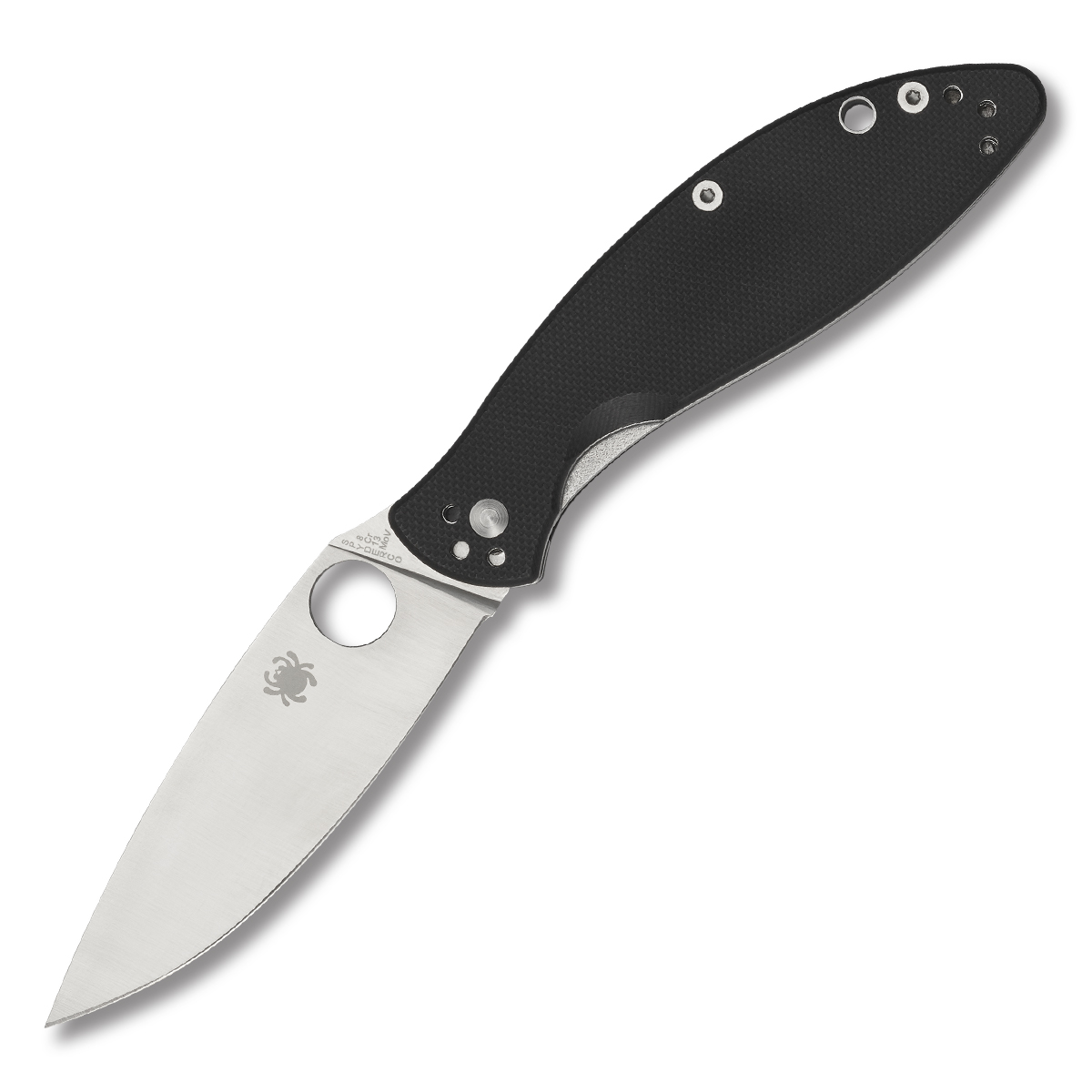 Spyderco Astute Folding Knife Black G10 3.02in Satin Plain Blade SPC252GP View 1