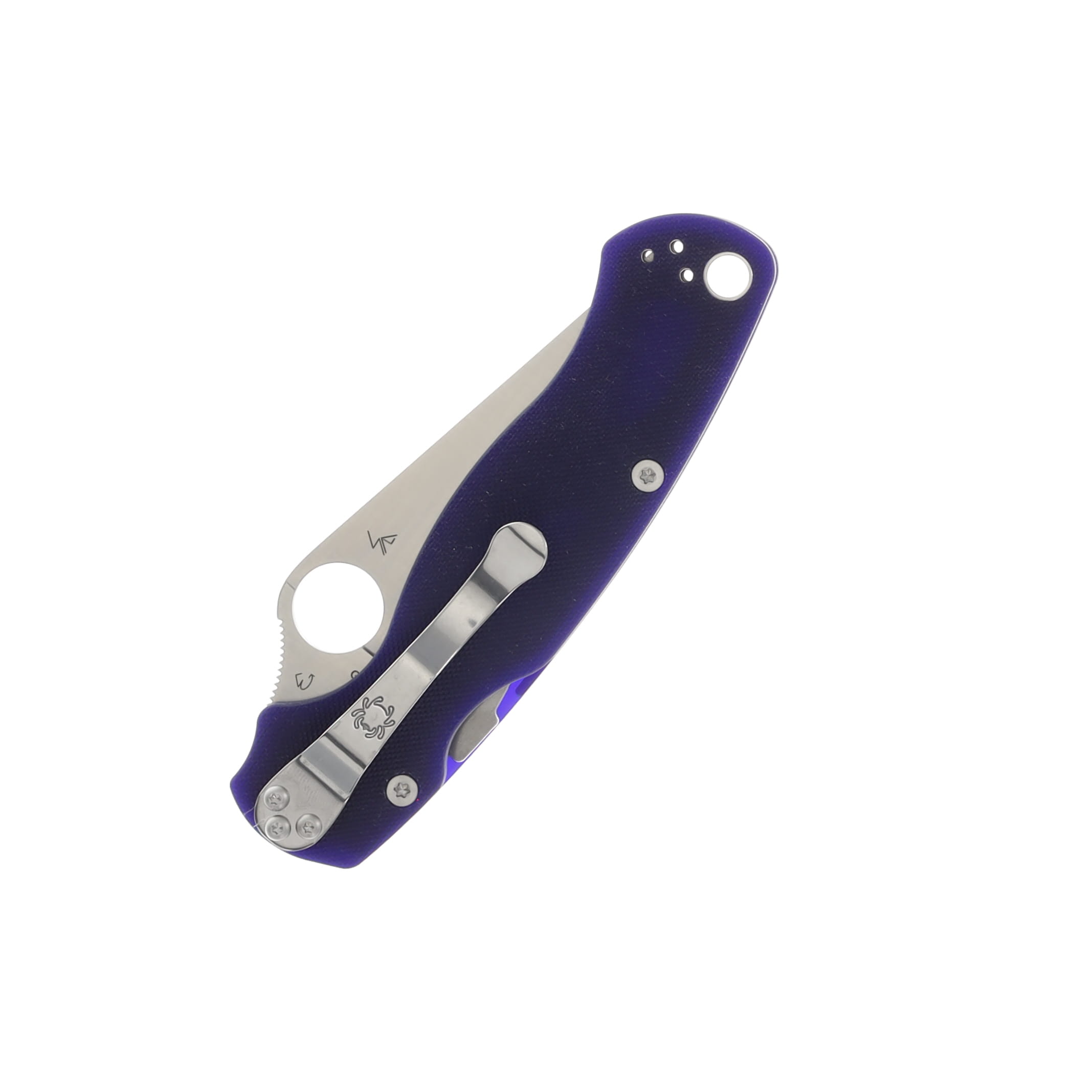 Spyderco Para Military 2 Dark Blue 3.45 Inch Plain Satin Clip Point SPC81GPDBL2 View 2