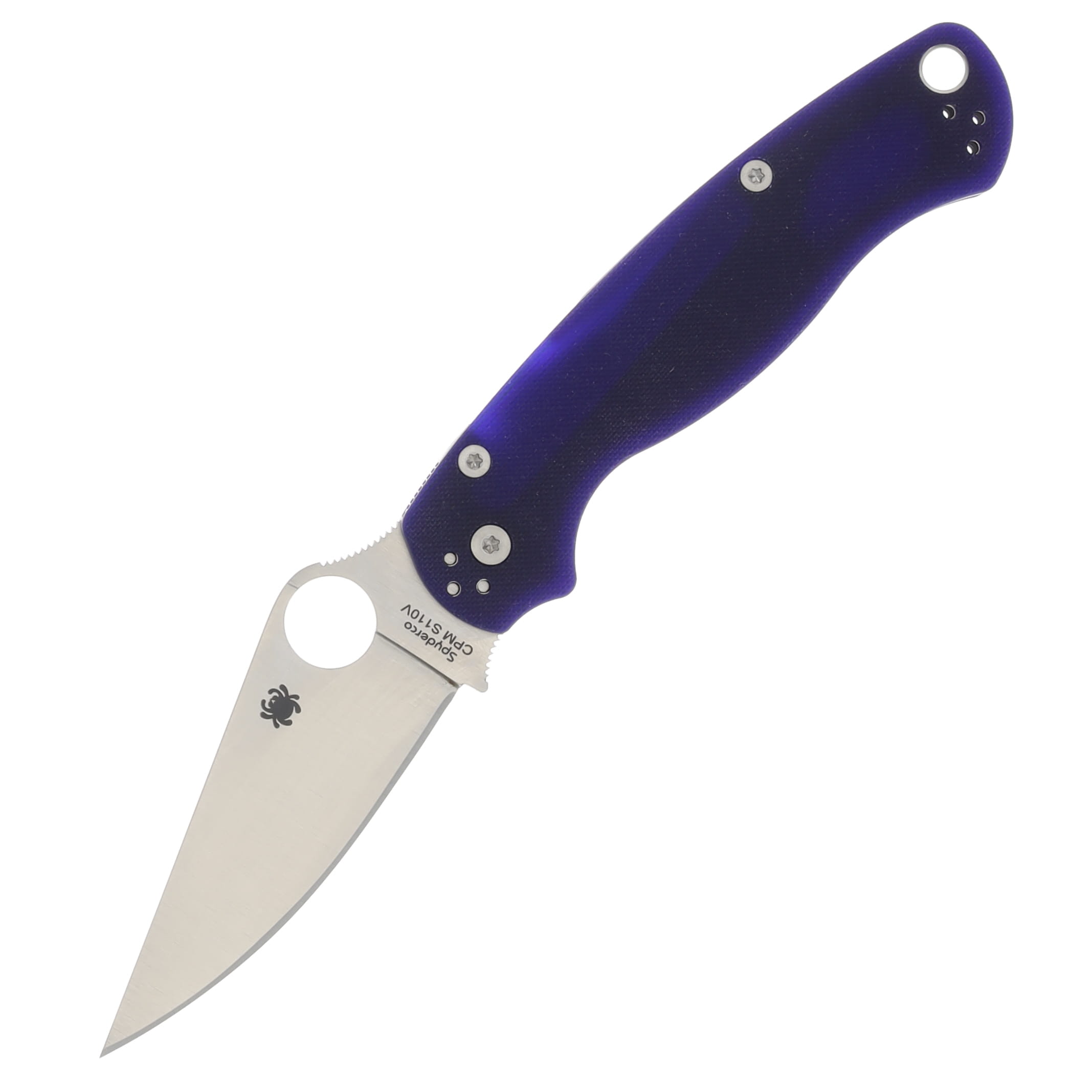 Spyderco Para Military 2 Dark Blue 3.45 Inch Plain Satin Clip Point SPC81GPDBL2 View 1