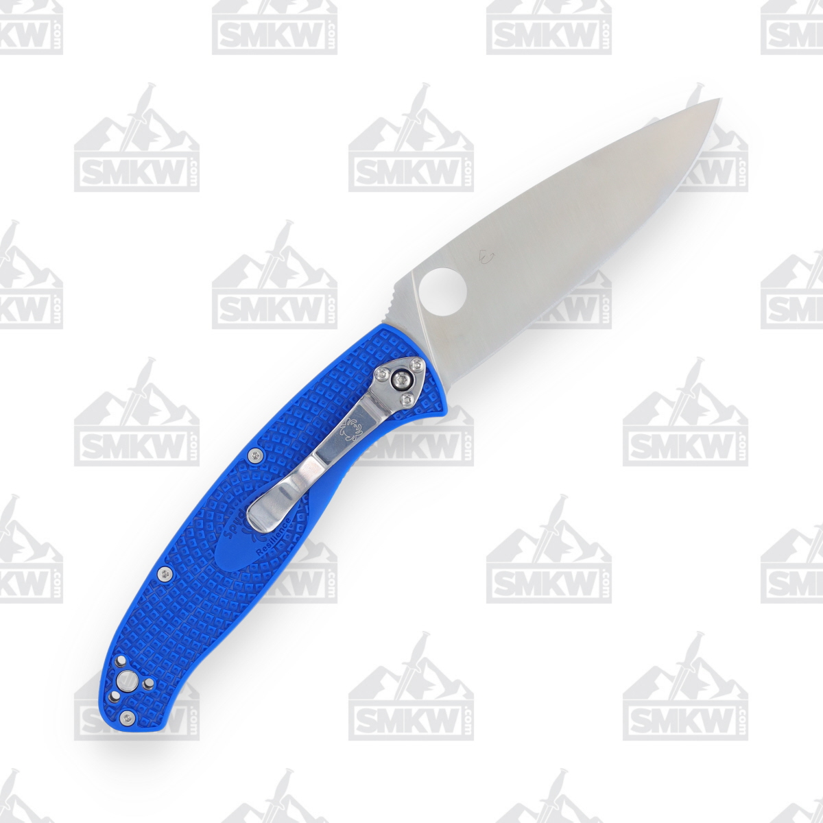 Spyderco Resilience Lightweight Folding Knife Blue FRN 4.25in Satin Plain Blade SPC142PBL View 3