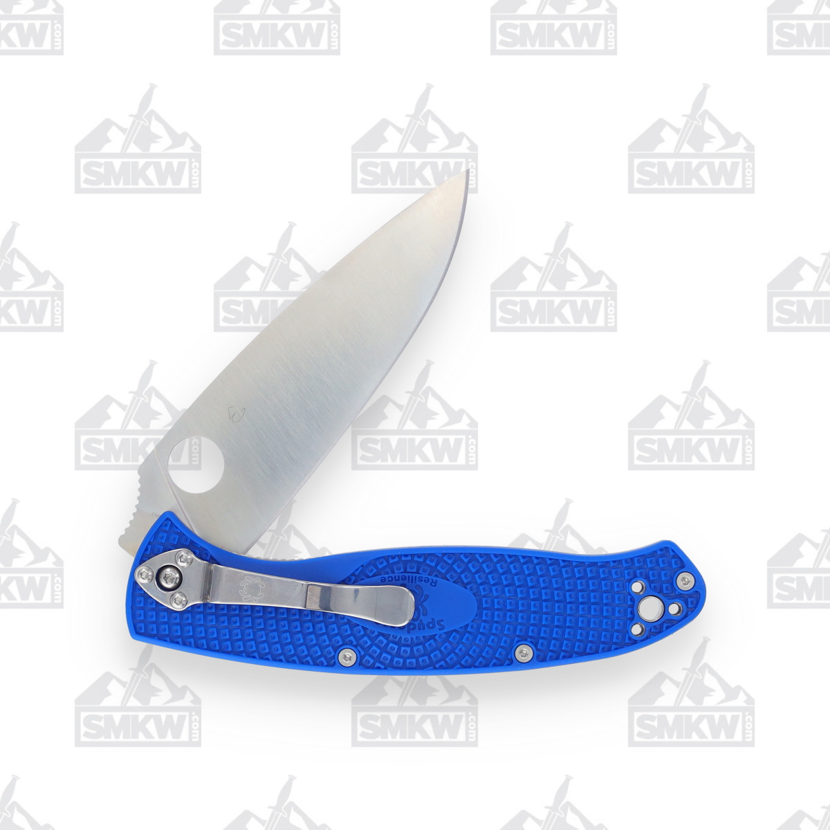 Spyderco Resilience Lightweight Folding Knife Blue FRN 4.25in Satin Plain Blade SPC142PBL View 5