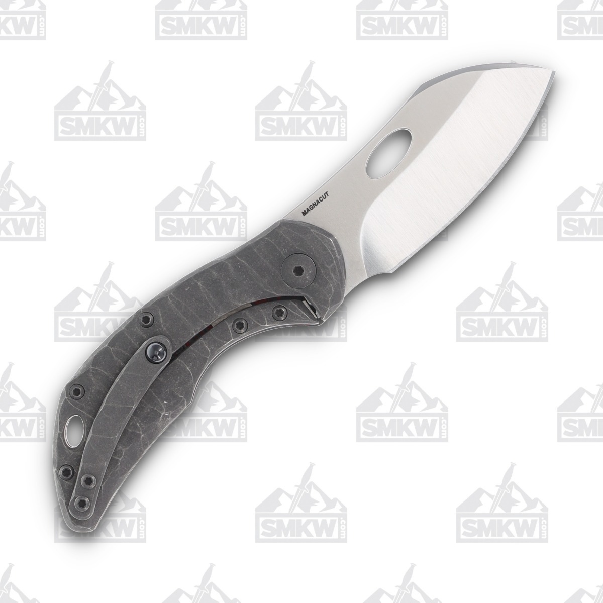 Olamic Busker Largo Folding Knife 013-L Satin Magnacut/Lava Flow FatCarbon BCF013L View 2