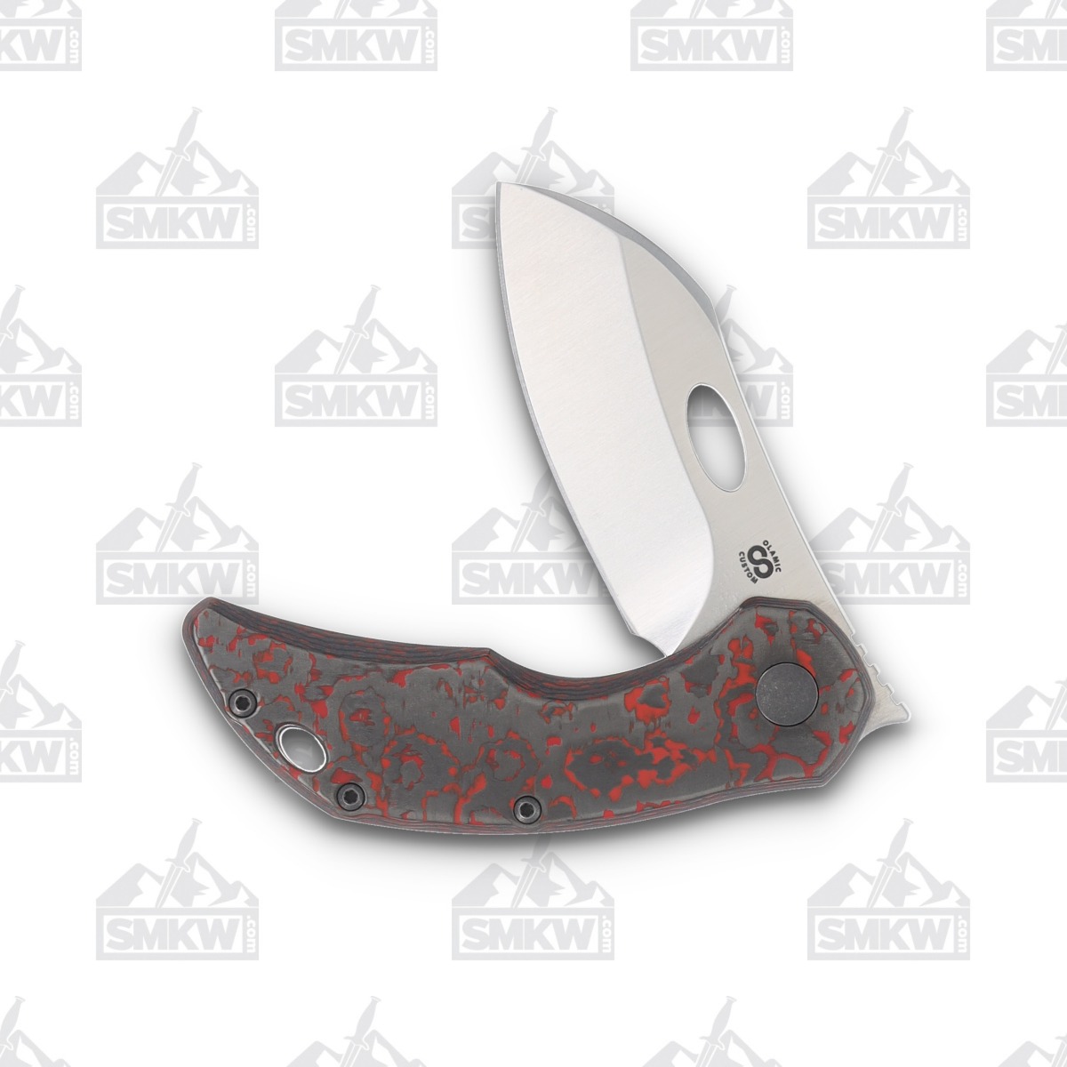 Olamic Busker Largo Folding Knife 013-L Satin Magnacut/Lava Flow FatCarbon BCF013L View 3