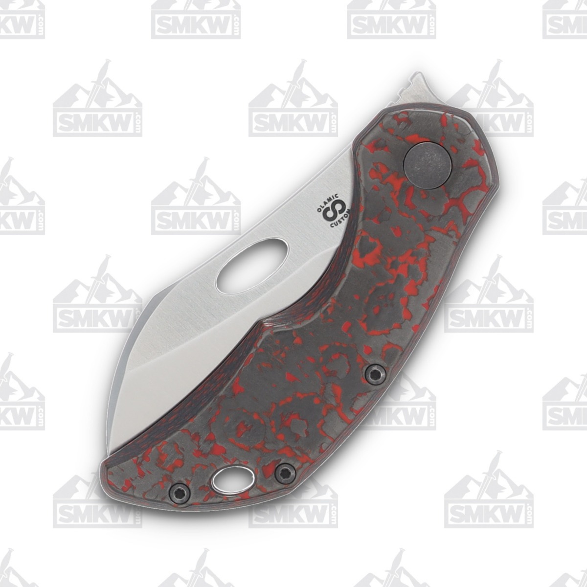 Olamic Busker Largo Folding Knife 013-L Satin Magnacut/Lava Flow FatCarbon BCF013L View 5