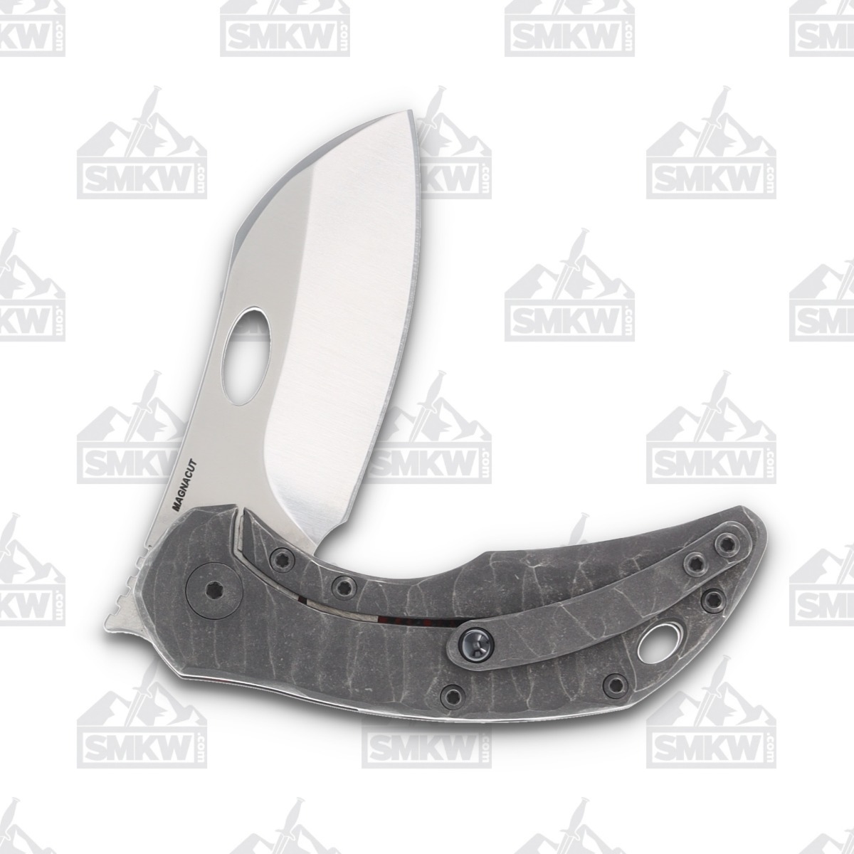 Olamic Busker Largo Folding Knife 013-L Satin Magnacut/Lava Flow FatCarbon BCF013L View 4