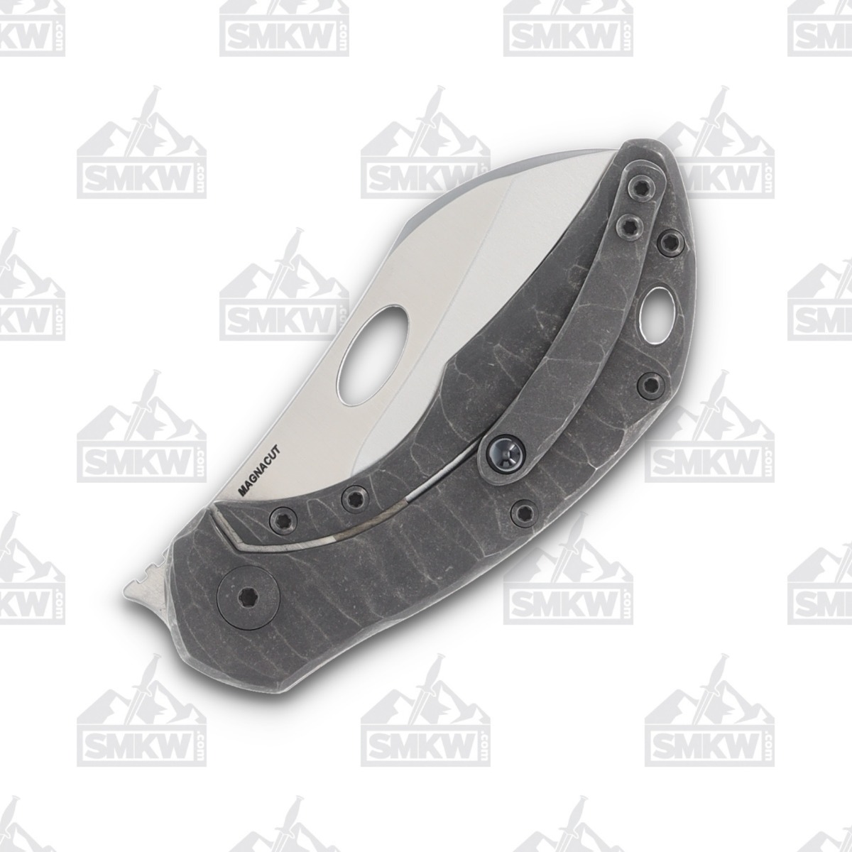 Olamic Busker Largo Folding Knife 013-L Satin Magnacut/Lava Flow FatCarbon BCF013L View 6