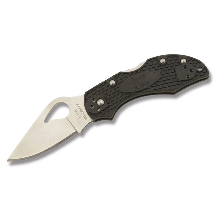 Spyderco Byrd Robin 2 Folding Knife 2.4 Inch Plain Satin Clip Point SPBY10PBK2 View 1