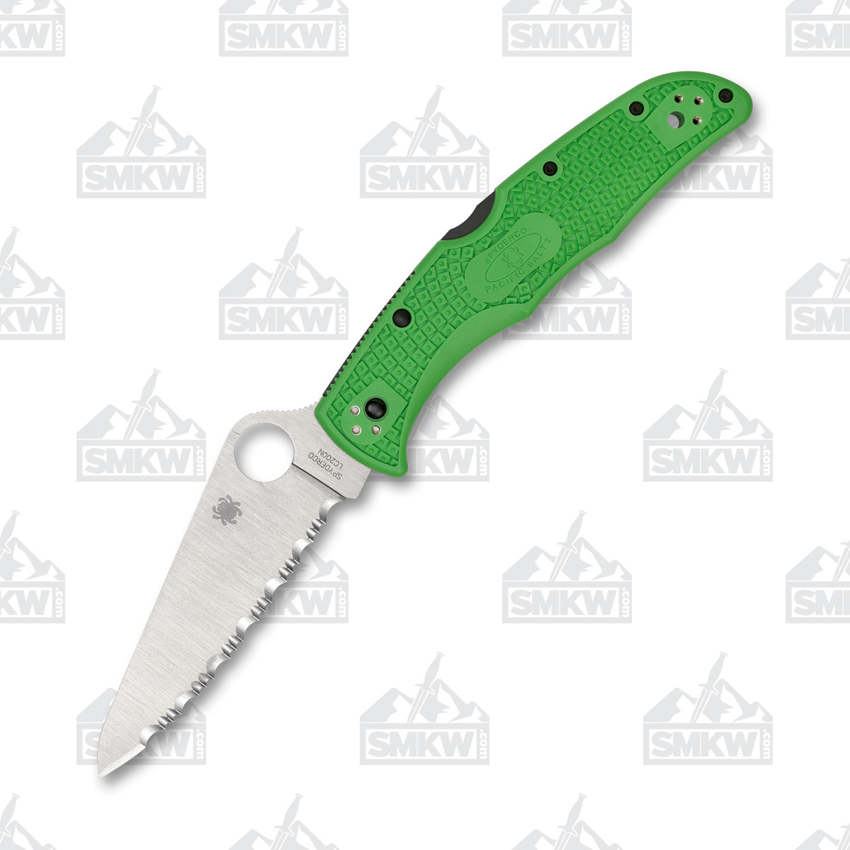 Spyderco Pacific Salt 2 Folding Knife Serrated Green SPC91FSGR2 View 2