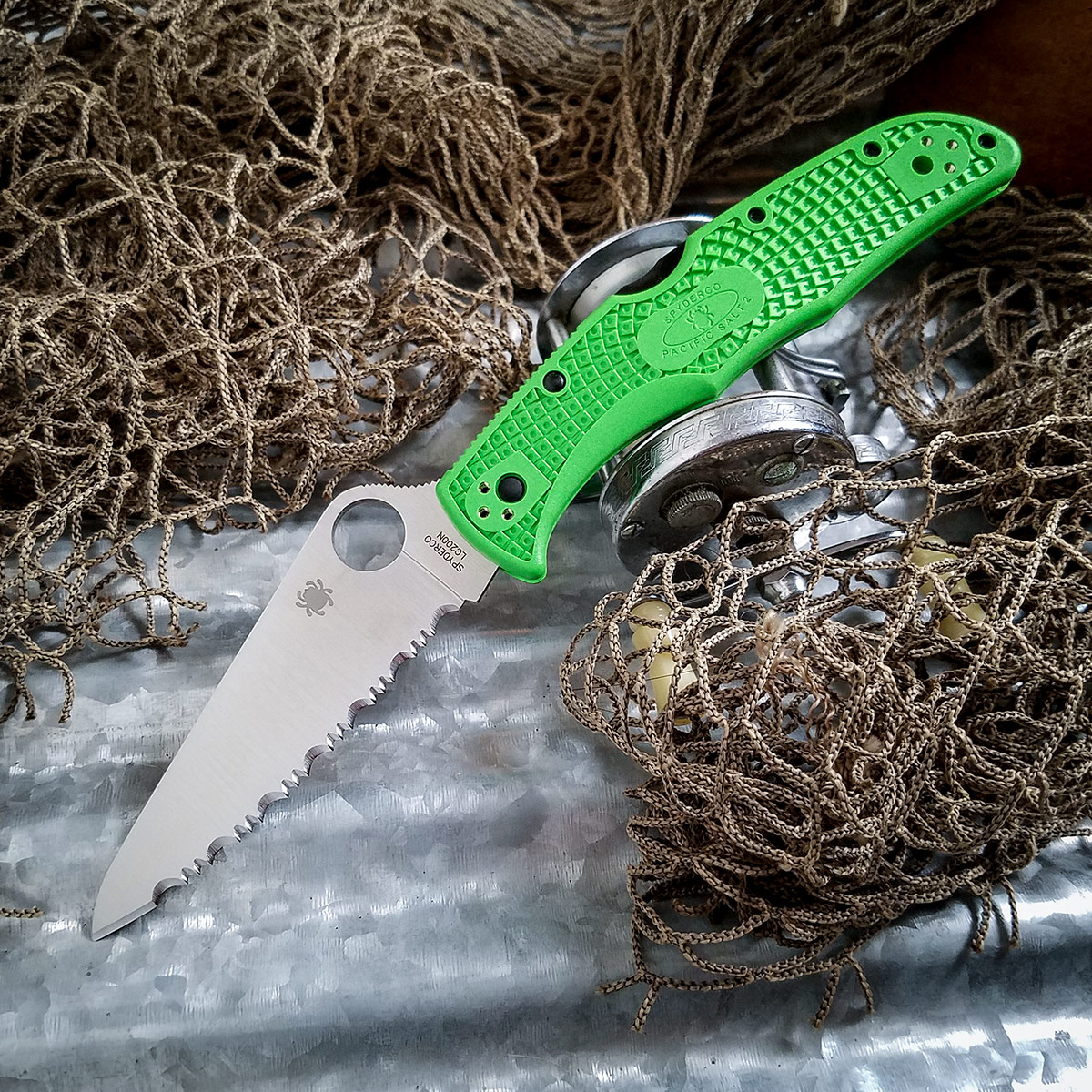 Spyderco Pacific Salt 2 Folding Knife Serrated Green SPC91FSGR2 View 4